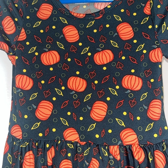 Dot dot smile fall pumpkin skater dress - Picture 2 of 3